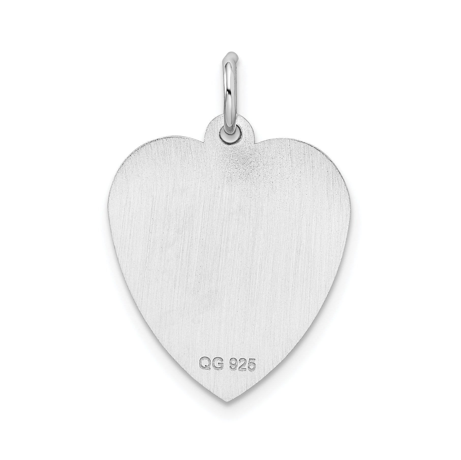 Sterling Silver Rhodium-Plated Sweet Sixteen Heart Disc Charm