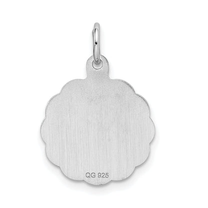 Sterling Silver Rhodium-Plated Happy Birthday Disc Charm