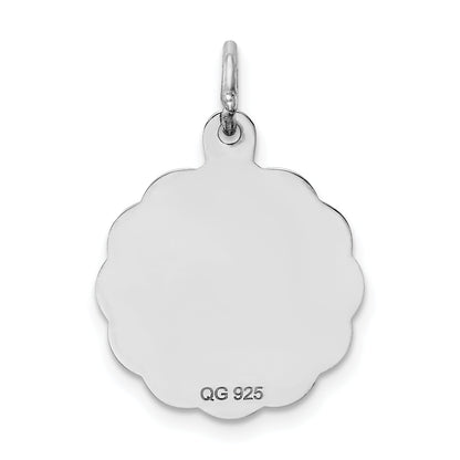 Sterling Silver Rhodium-Plated Its A Girl Charm