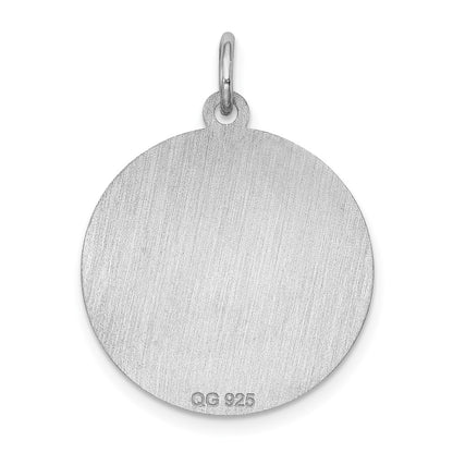 Sterling Silver Rhodium-Plated Airedale Disc Charm