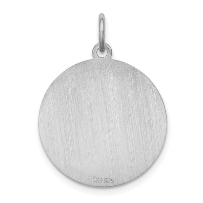 Sterling Silver Rhodium-Plated Brittany Spaniel Disc Charm