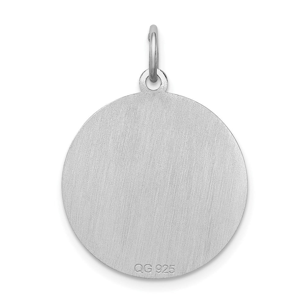 Sterling Silver Rhodium-Plated Bull Dog Disc Charm