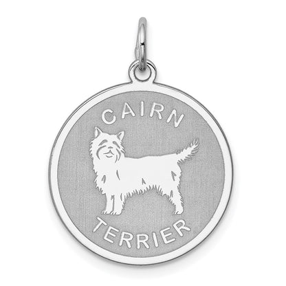 Sterling Silver Rhodium-Plated Cairn Terrier Charm