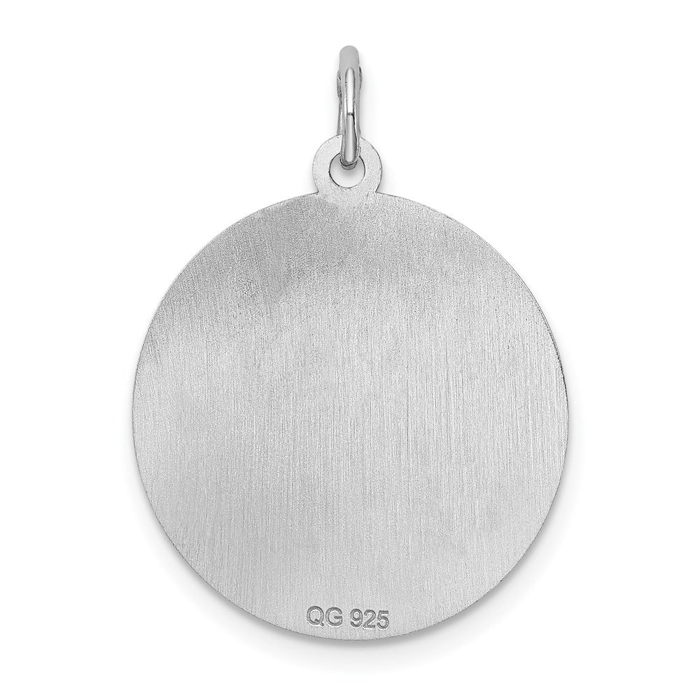 Sterling Silver Rhodium-Plated Chihuahua Disc Charm