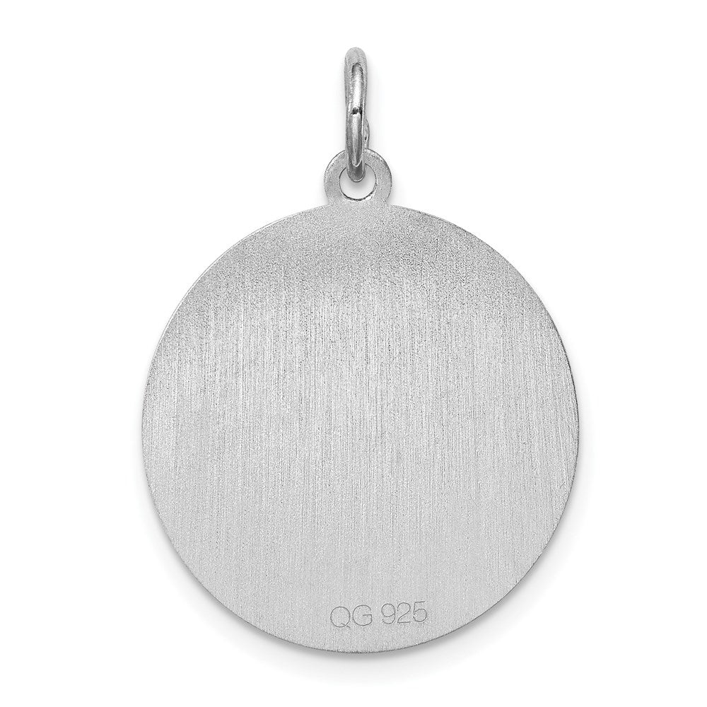 Sterling Silver Rhodium-Plated Chow Disc Charm
