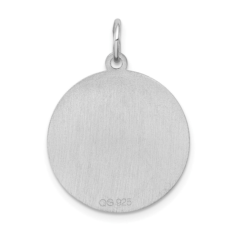 Sterling Silver Rhodium-Plated English Springer Disc Charm