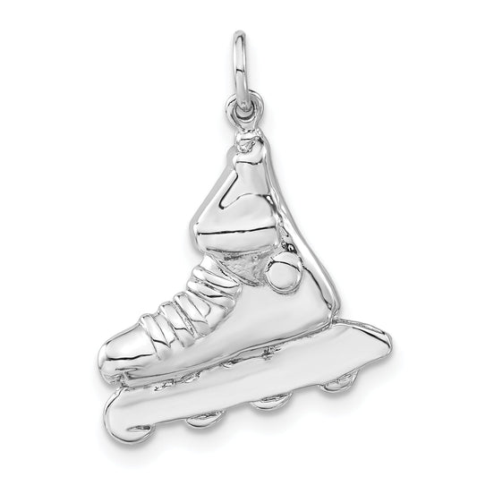 Sterling Silver Polished Inline Skate Charm