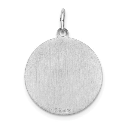 Sterling Silver Rhodium-Plated Pug Disc Charm