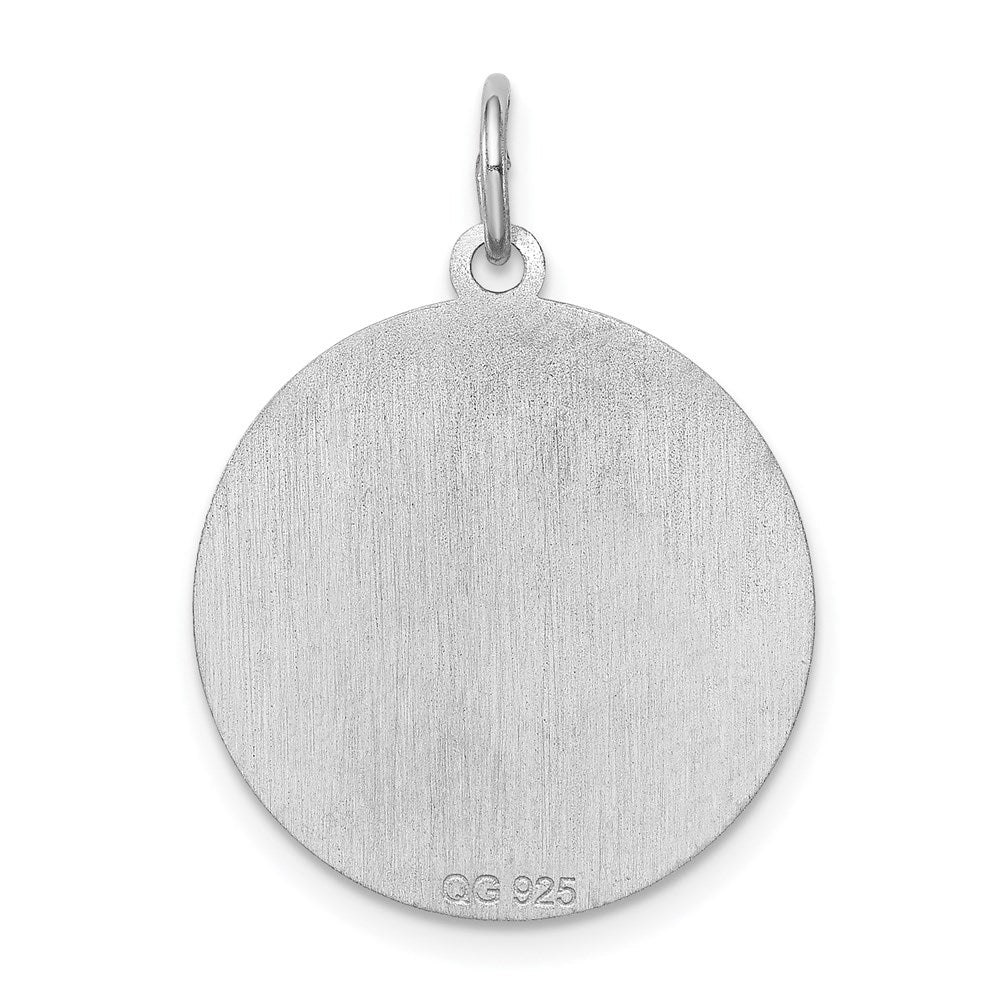 Sterling Silver Rhodium-Plated Rottweiler Disc Charm