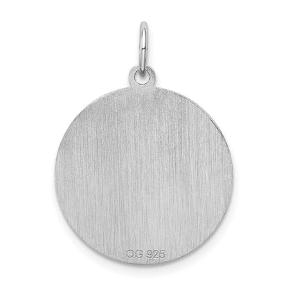 Sterling Silver Rhodium-Plated Schnauzer Disc Charm