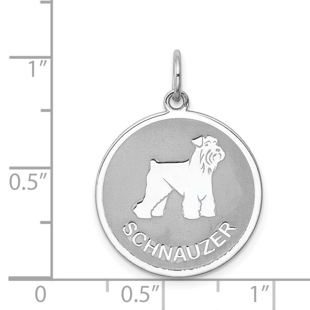 Sterling Silver Rhodium-Plated Schnauzer Disc Charm