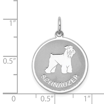 Sterling Silver Rhodium-Plated Schnauzer Disc Charm