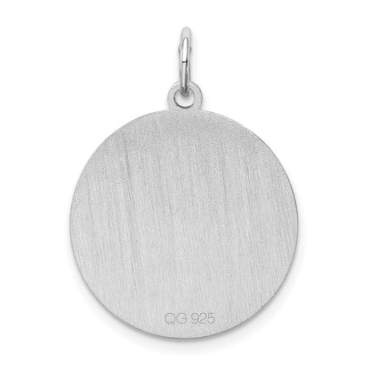 Sterling Silver Rhodium-Plated Shetland Sheepdog Disc Charm