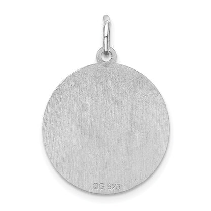 Sterling Silver Rhodium-Plated St. Bernard Disc Charm