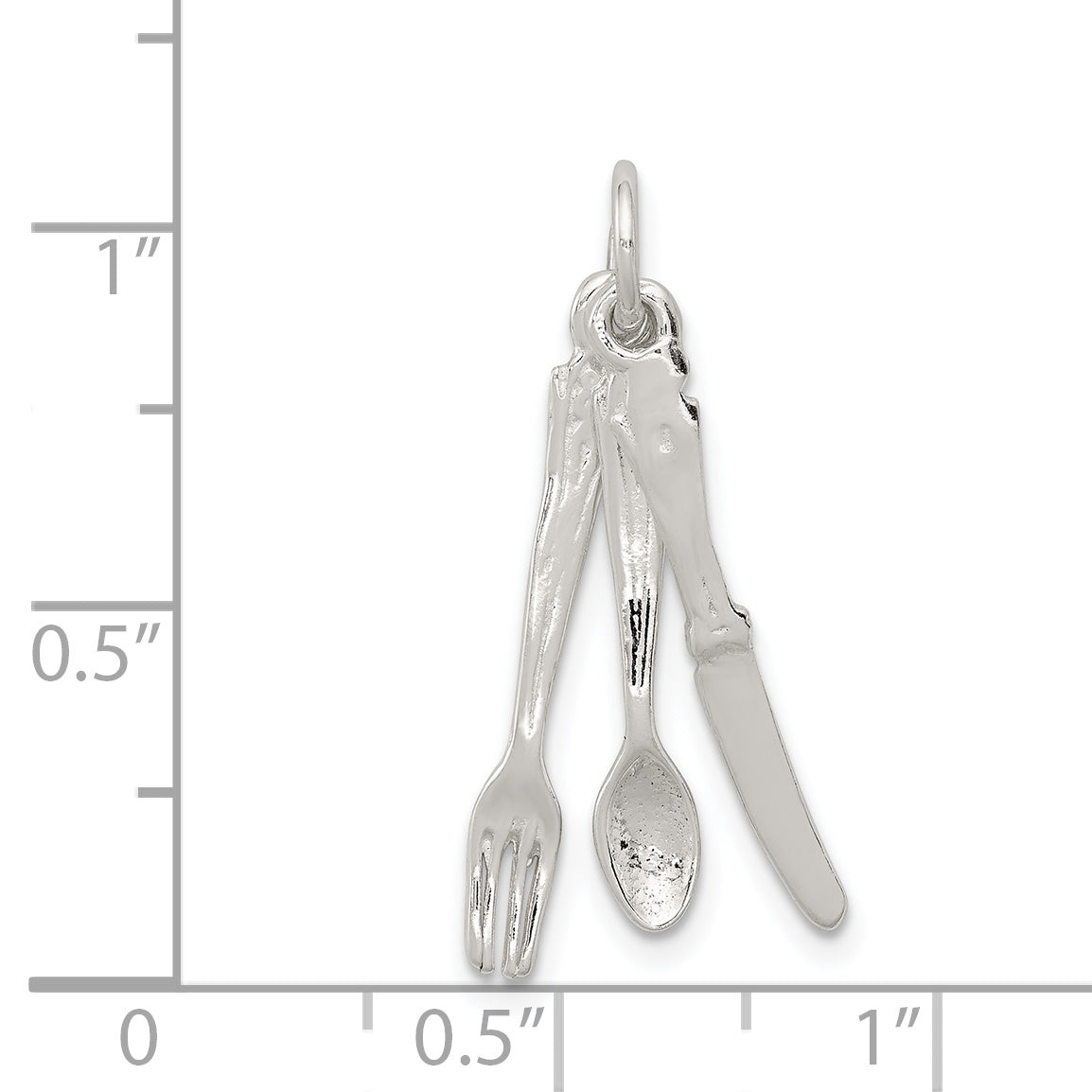 Sterling Silver Knife, Fork & Spoon Charm