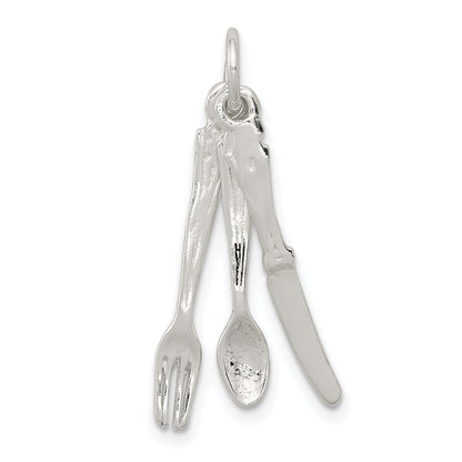 Sterling Silver Knife, Fork & Spoon Charm