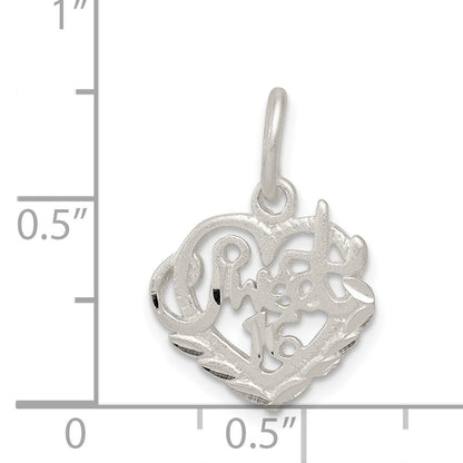 Sterling Silver Sweet 16 Charm