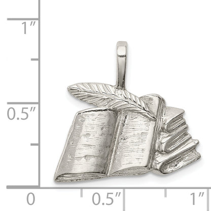 Sterling Silver Books With Quill Charm