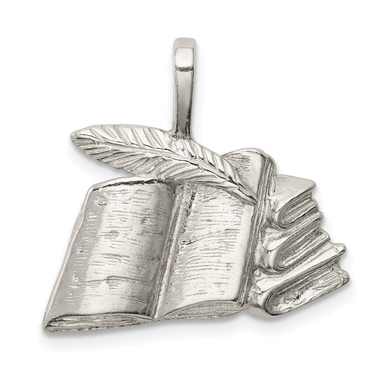 Sterling Silver Books With Quill Charm