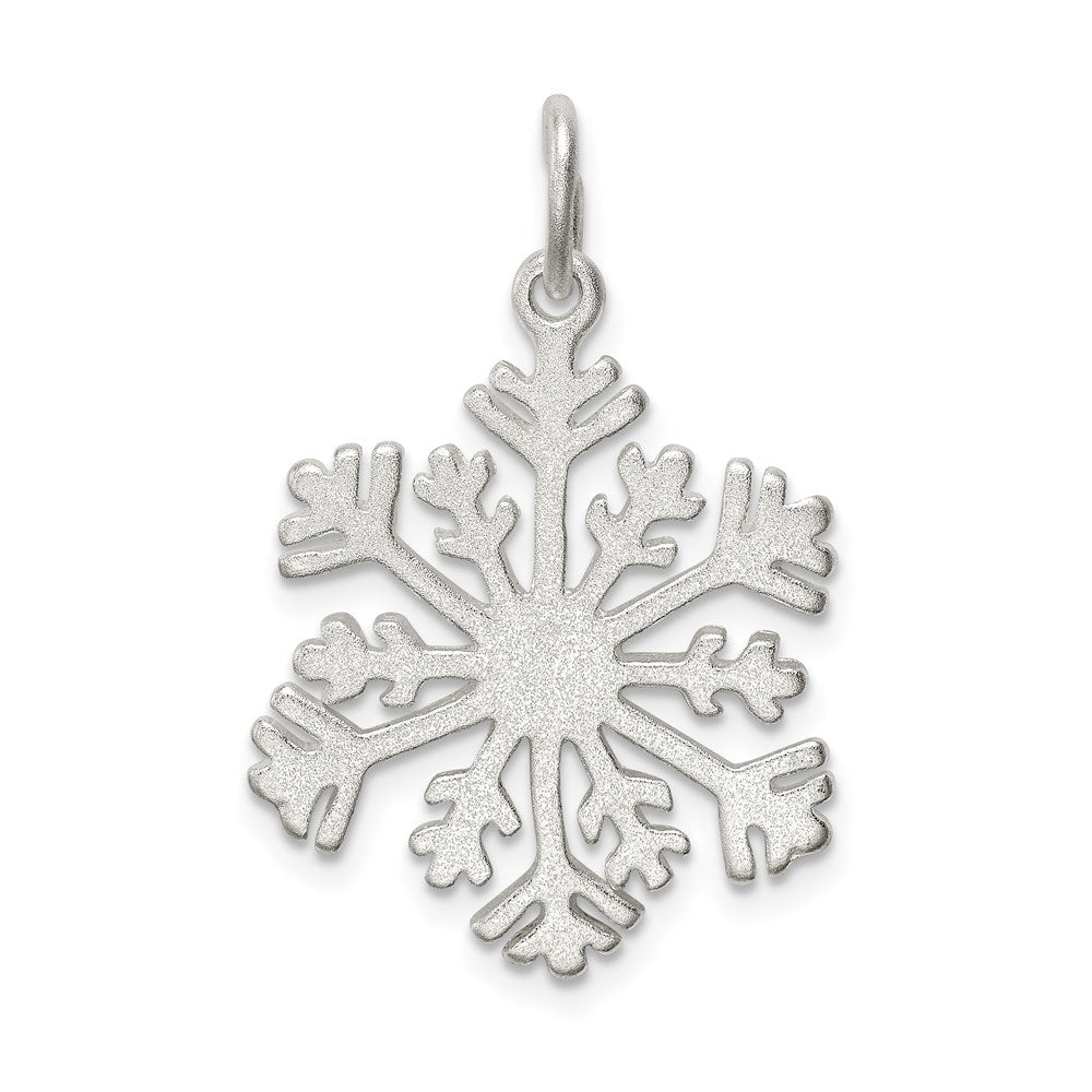 Sterling Silver D/C Satin Snowflake Charm