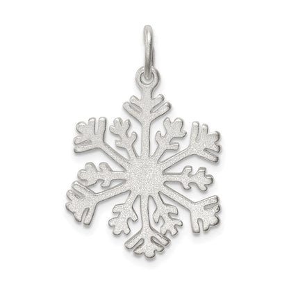 Sterling Silver D/C Satin Snowflake Charm