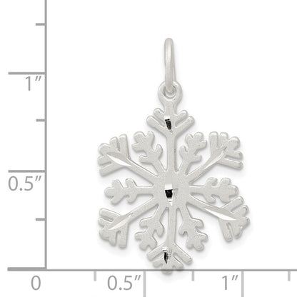 Sterling Silver D/C Satin Snowflake Charm