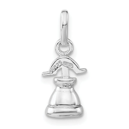 Sterling Silver 3-D Polished Liberty Bell Charm