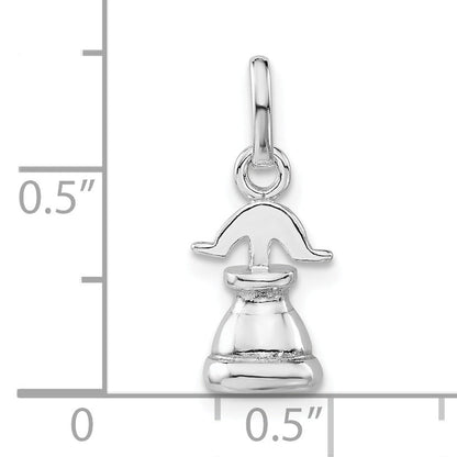 Sterling Silver 3-D Polished Liberty Bell Charm