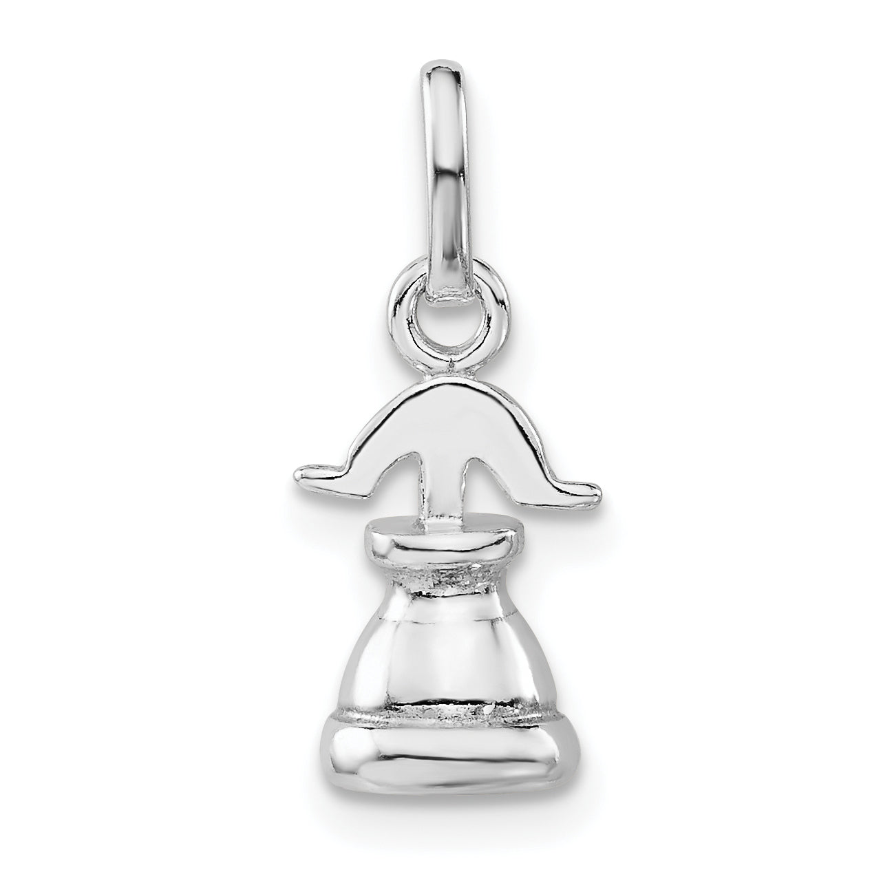 Sterling Silver 3-D Polished Liberty Bell Charm