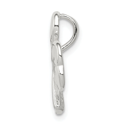 Sterling Silver Polished Diamond-Cut Shamrock Chain Slide