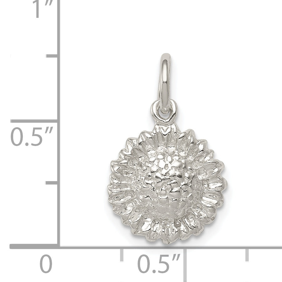 Sterling Silver Sunflower Charm