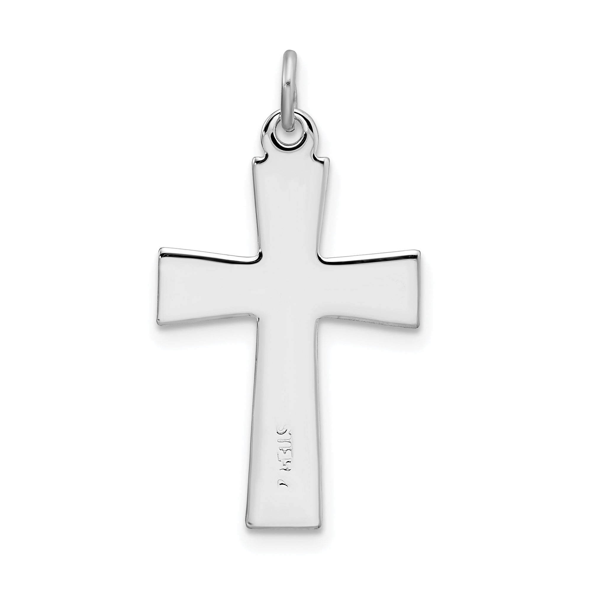 Sterling Silver Rhodium-Plated Enameled Latin Cross Charm