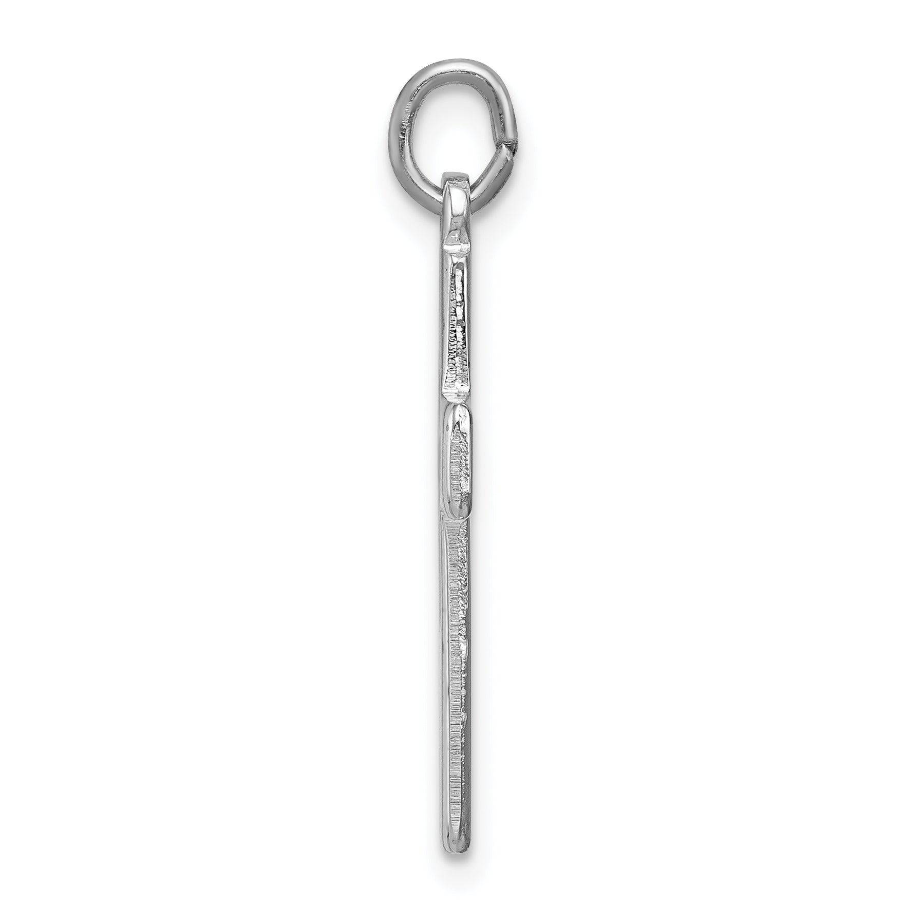 Sterling Silver Rhodium-Plated Cut-Out Cross Charm