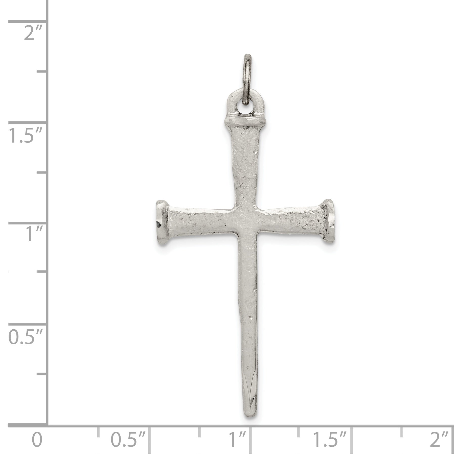 Sterling Silver Antiqued Nail Cross Pendant