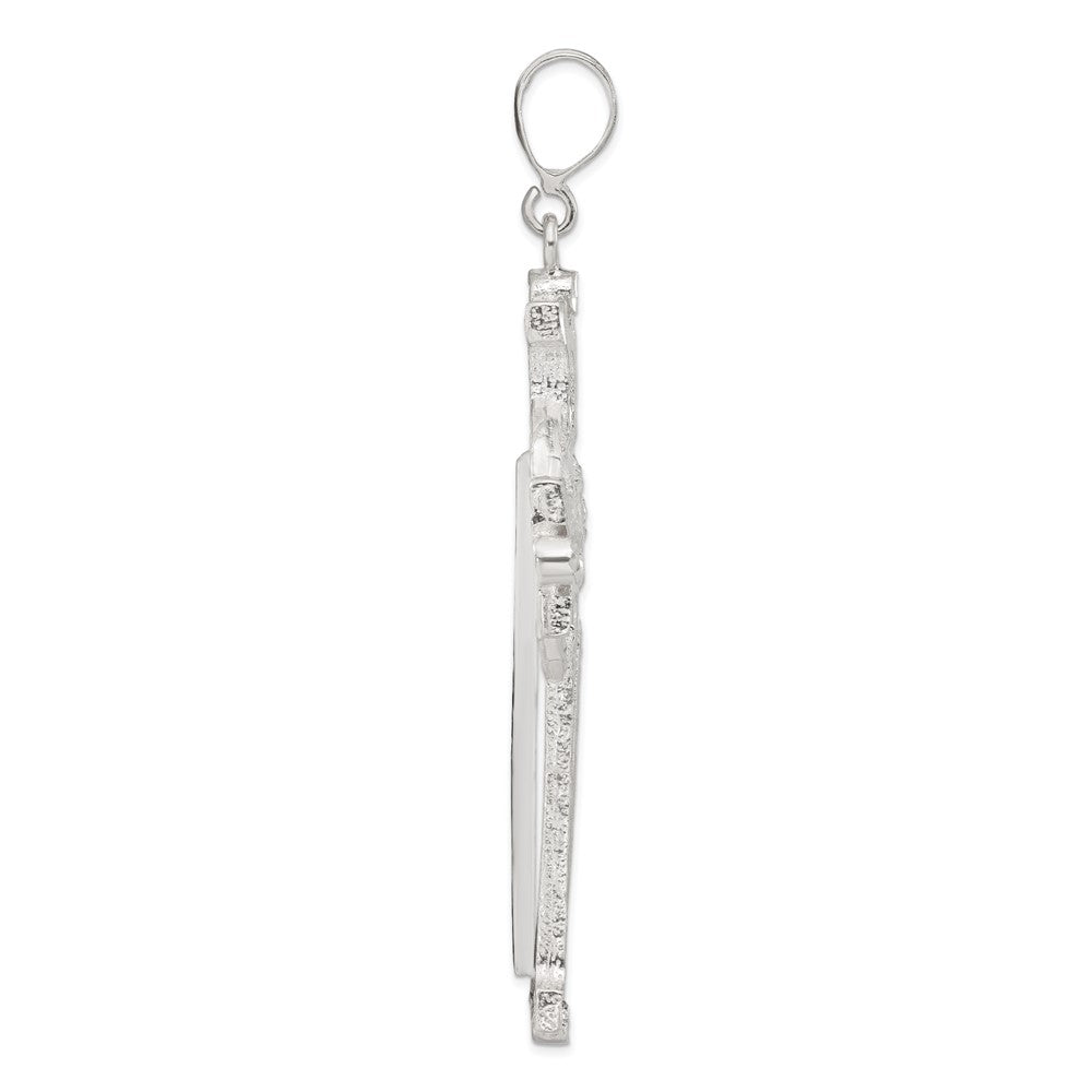 Sterling Silver Diamond-Cut & Textured Iona Cross Pendant