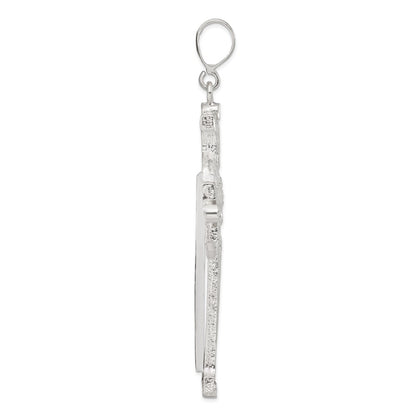 Sterling Silver Diamond-Cut & Textured Iona Cross Pendant