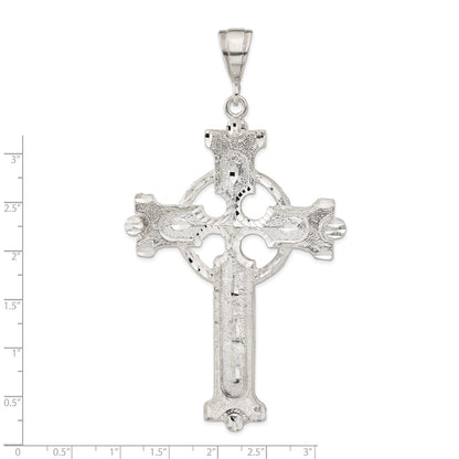 Sterling Silver Diamond-Cut & Textured Iona Cross Pendant