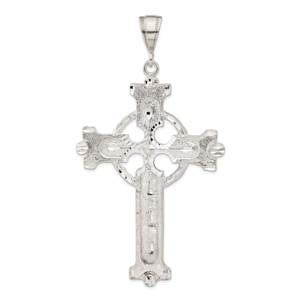 Sterling Silver Diamond-Cut & Textured Iona Cross Pendant