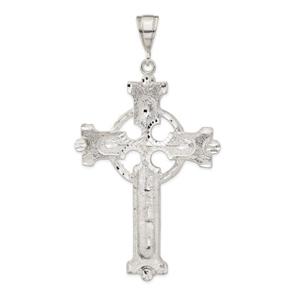 Sterling Silver Diamond-Cut & Textured Iona Cross Pendant