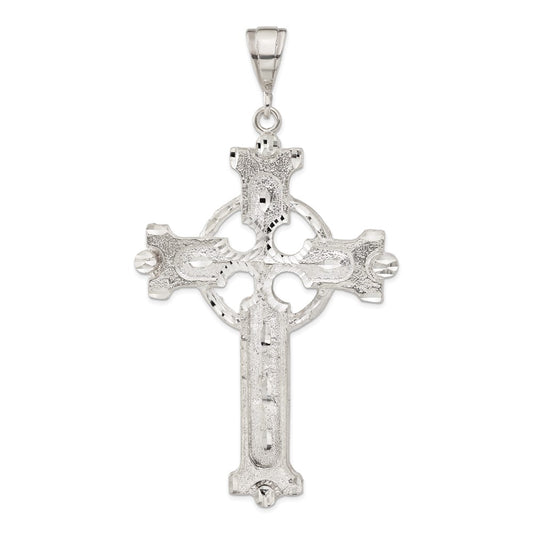 Sterling Silver Diamond-Cut & Textured Iona Cross Pendant