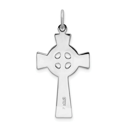 Sterling Silver Rhodium-Plated Celtic Cross Pendant