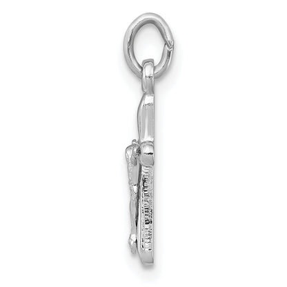 Sterling Silver Rhodium-Plated Crucifix Charm