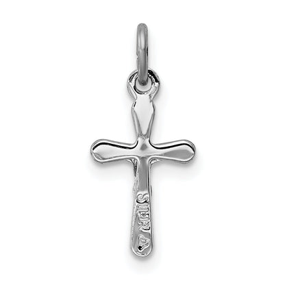 Sterling Silver Rhodium-Plated Crucifix Charm