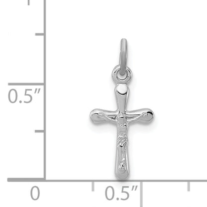 Sterling Silver Rhodium-Plated Crucifix Charm