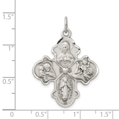 Sterling Silver Antiqued 4-Way Medal