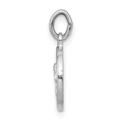 Sterling Silver Rhodium-Plated Angel Medal Charm