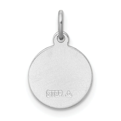 Sterling Silver Rhodium-Plated Angel Medal Charm