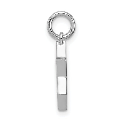 Sterling Silver Rhodium-Plated Enameled Blue Star Of David Charm