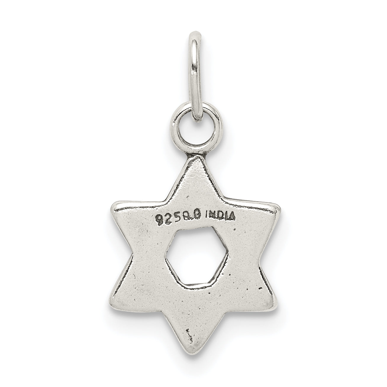 Sterling Silver Antiqued Star Of David Charm