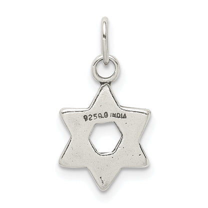 Sterling Silver Antiqued Star Of David Charm